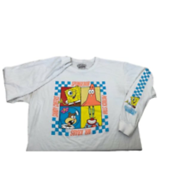 Nickelodeon Spongebob Squarepants White Long Sleeve All Over  Men's Shirt Sz XL - Picture 6 of 10